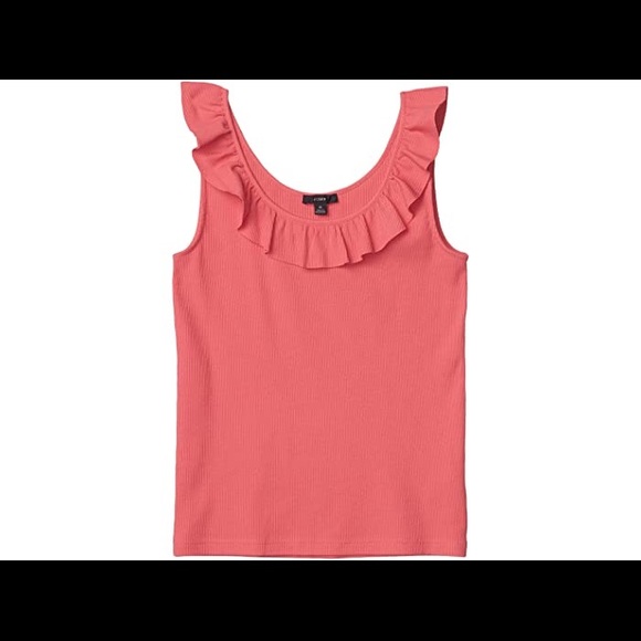 JCREW Rib Ruffle neck tank - Picture 3 of 3